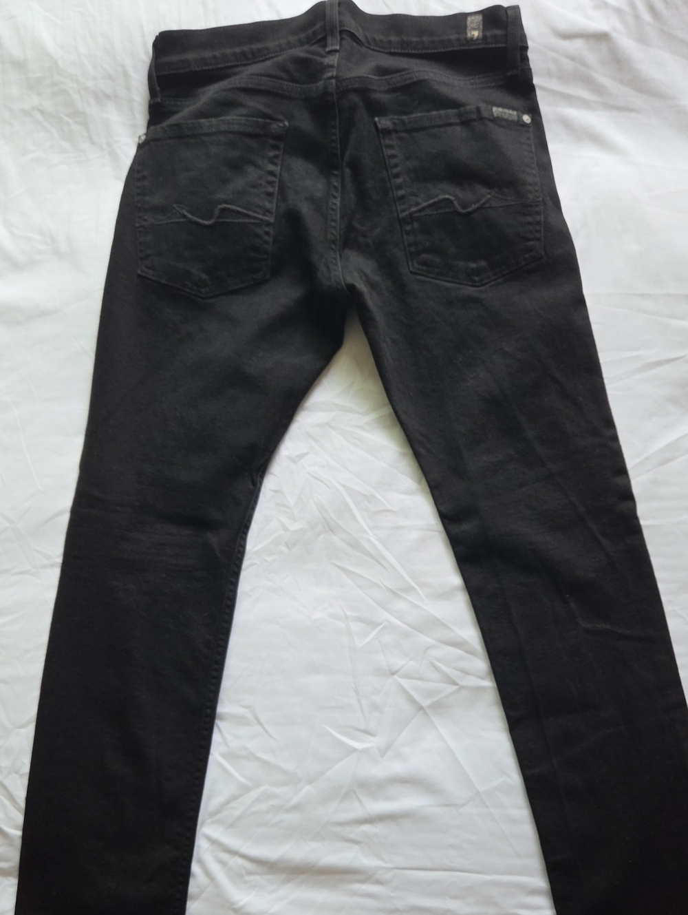 Mens 7 For All Mankind Paxtyn Jeans 32 Black Skinny Fit Denim